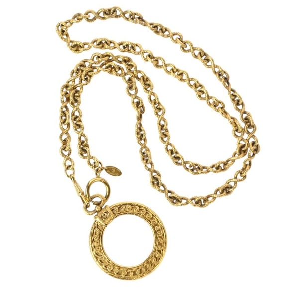 CHANEL Vintage Gold Logo Necklace - Picture 1 of 10